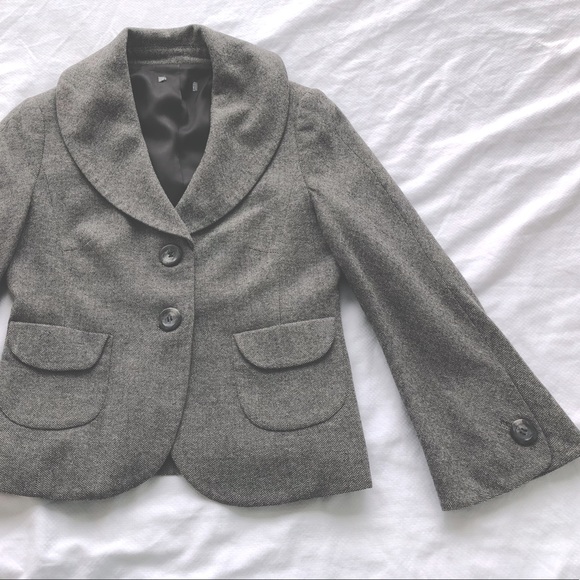 ❤️❤️ Elegant Ann Taylor tweed wool suit jacket with shawl collar - Picture 5 of 6